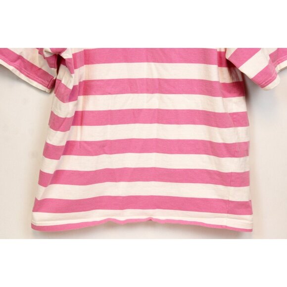VTG 80s Boscali Pink Stripe TShirt Womens Medium Teal Crewneck Classic Preppy - Picture 4 of 10